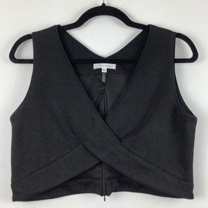 Lucy Paris Sleeveless V-Neck Crop Top in Black